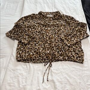 Rebecca Minkoff Leopard Print Satin Blouse